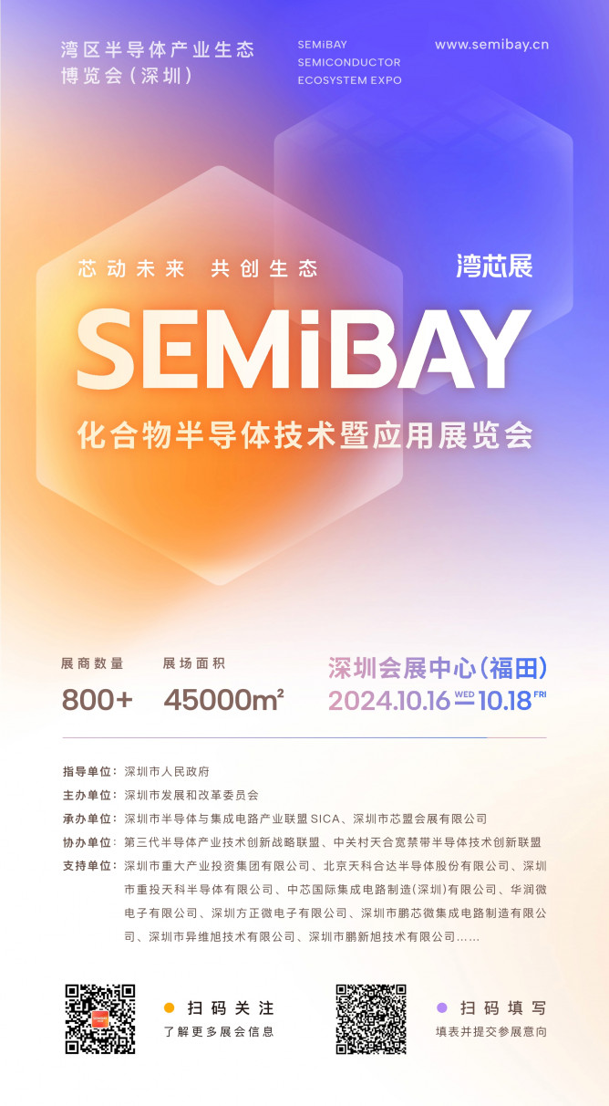 SEMiBAY/湾芯展| 800+展商齐聚化合物半导体技术暨应用展览会，10月15-18日深圳见！